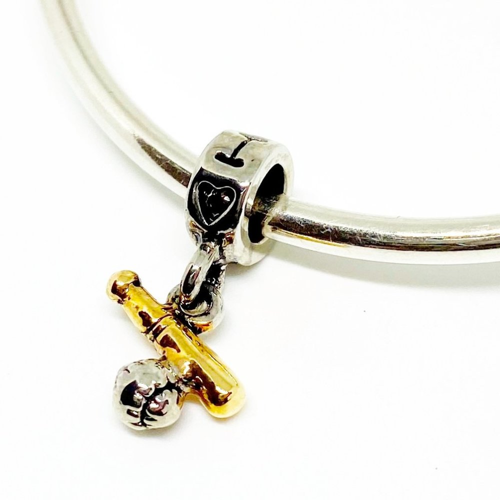 Pugster I Love Baseball Ball and Bat Bracelet Charm - Pandora Style